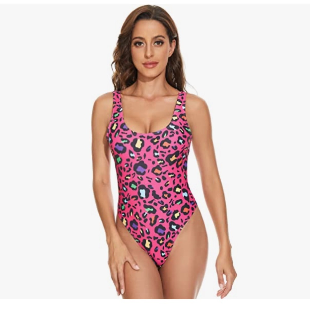 MIAIULIA Retro 80/90s Inspired High Cut Low Back
One Piece Bathing Suits - large